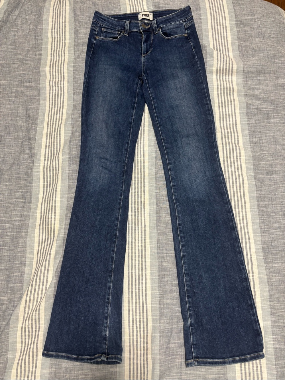 PAIGE Dark Wash Bootcut Jeans